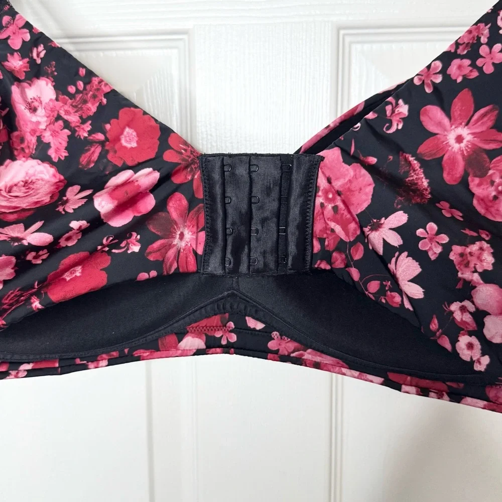 Torrid Curve Dream 360 Back Smoothing Wire-Free Push-Up Bra Floral Size 46DD - Picture 8 of 13